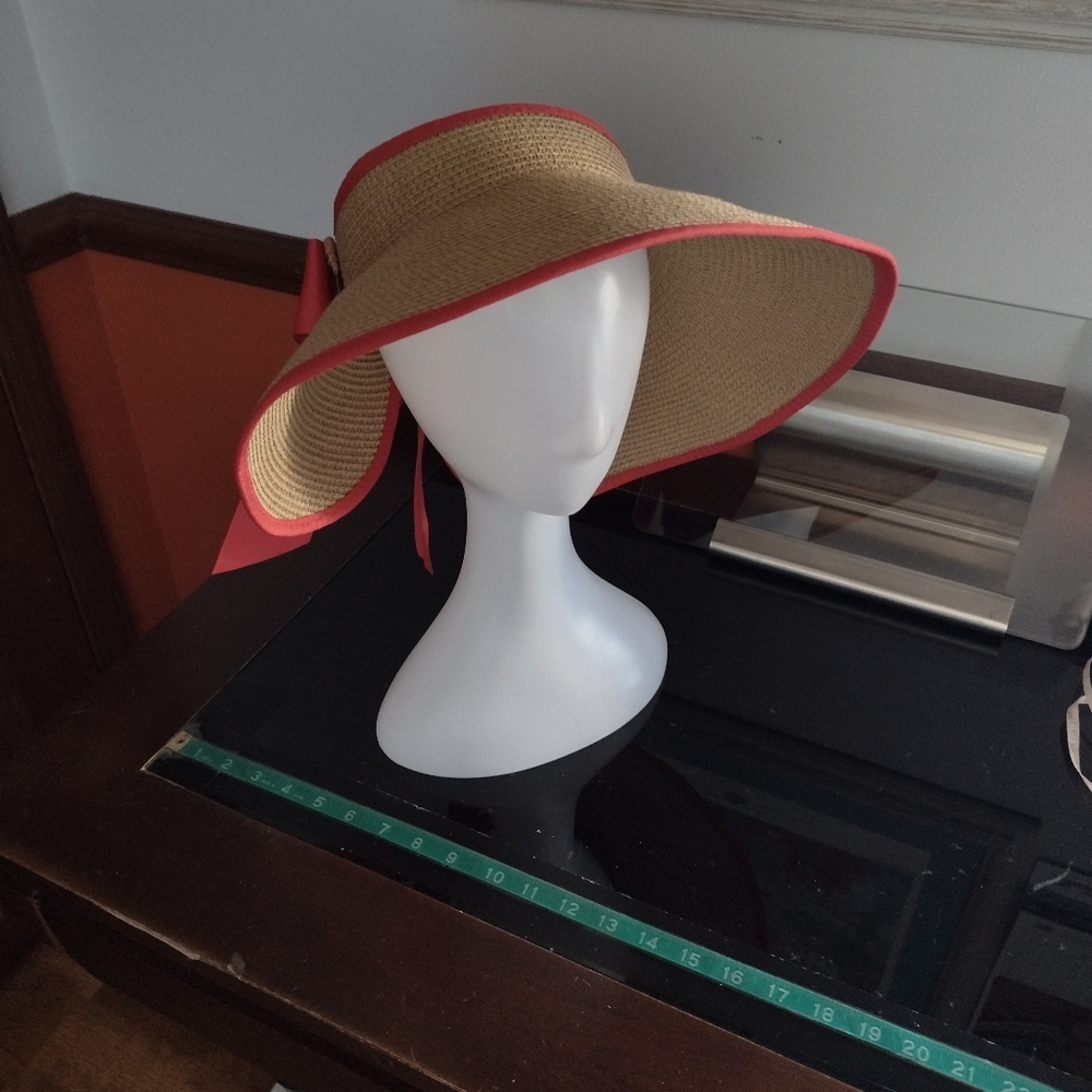 Main Street Collection Packable Women's Straw Hat Size Adjustable New